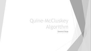 Quine-McCluskey Algorithm: Forming Groups of Minterms by No. 1s