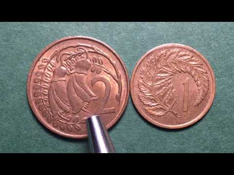 New Zealand 1967 - Rare One Cent Silver Fern And Two Cent Kowhai Flower Coins- Decimalization Begins