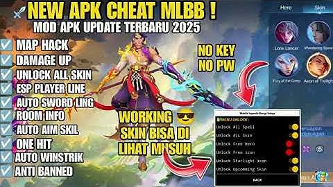 CHEAT ML AUTO AIM ｜｜ MOD MENU MOBILE LEGENDS 2025 ｜｜ AUTO AIM ALL HERO + MAP HACK + UNLOCK ALL SKIN