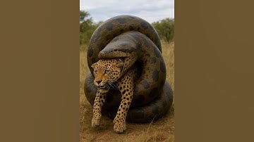 giant python attack swallow leopard #animals #funny  #shorts