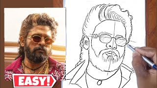 Pushpa Allu Arjun Outline Drawing Pushpa 2