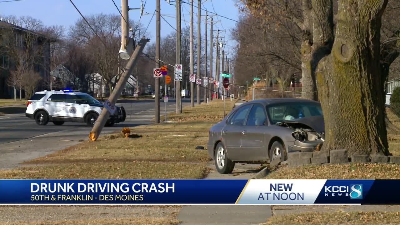 Police: Drunk driver slams into power pole - YouTube