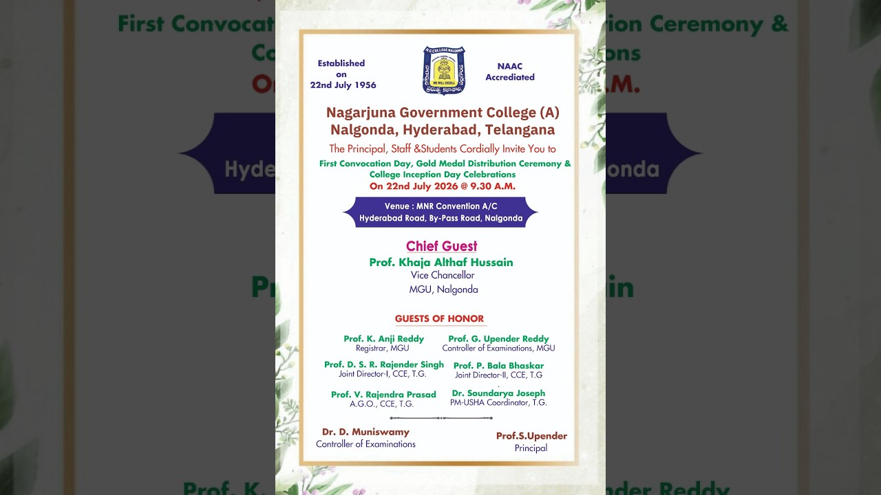 First Convocation Day, Gold Medal Distribution Ceremony & College Inception Day Celebrations