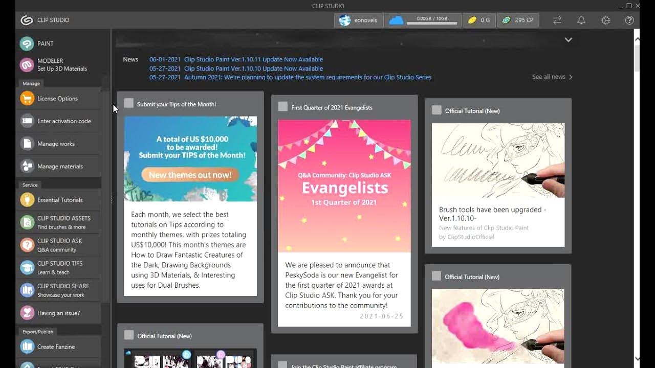 How to Update Clip Studio Paint (June 2021 ver. 1.10.11) YouTube