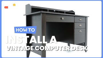 How to Install the Vintage Computer Desk with Storage Shelves and Drawers | HW65851 #costway #howto