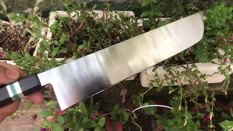 TLVN-Dao Làm Bếp mẫu dao mới chuyên thái thép HSS cán gỗ mun khâu sừng trâu