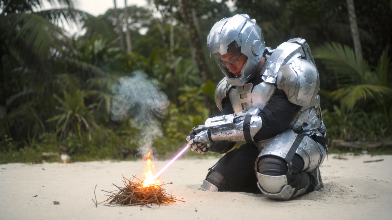 I Built An IRON MAN Suit For Survival Camping