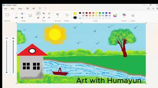 How to draw painting in ms paint | paint in computer| art