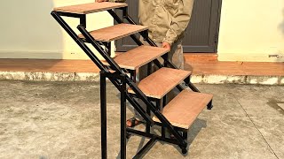DIY  Great craftsman's ideas/How to make a 2in1 folding table and shelf/Smart metal folding tool!