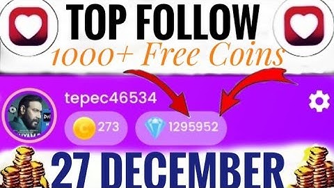 27 December Top follow promo code / Top follow promo code today / Top follow  code today /Top follow