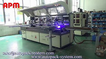 Automatic 3 color servo screen printer for plastic bottle print with accurate registration S104M