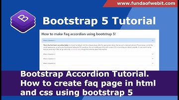 Bootstrap Accordion tutorial | How to create faq page in html and css using bootstrap 5