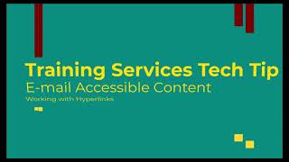 Creating accessible E-mails - Working with Hyperlinks