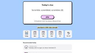 Information  Minute Cryptic — 15 September 2026 | Scramble, scrambled, scrambles (8) (no audio 🥲 )! News