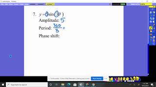Trig Chapter 10 Practice Test 1 #7-8