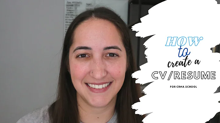 How to create a CV/Resume for CRNA School | Journey to CRNA