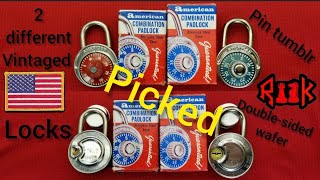 2 different types of American combo/keyway locks PICKED (new old stock)