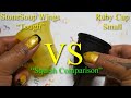 StoneSoup Wings TOUGH vs Ruby Cup SMALL Menstrual Cup Squish