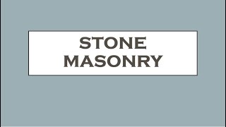 Stone Masonry