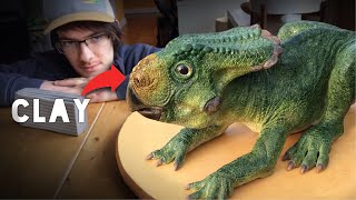 Sculpting a LIFE SIZE Protoceratops dinosaur from polymer clay