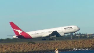 Qantas 767-336Er Take Off 16R Sydney Airport