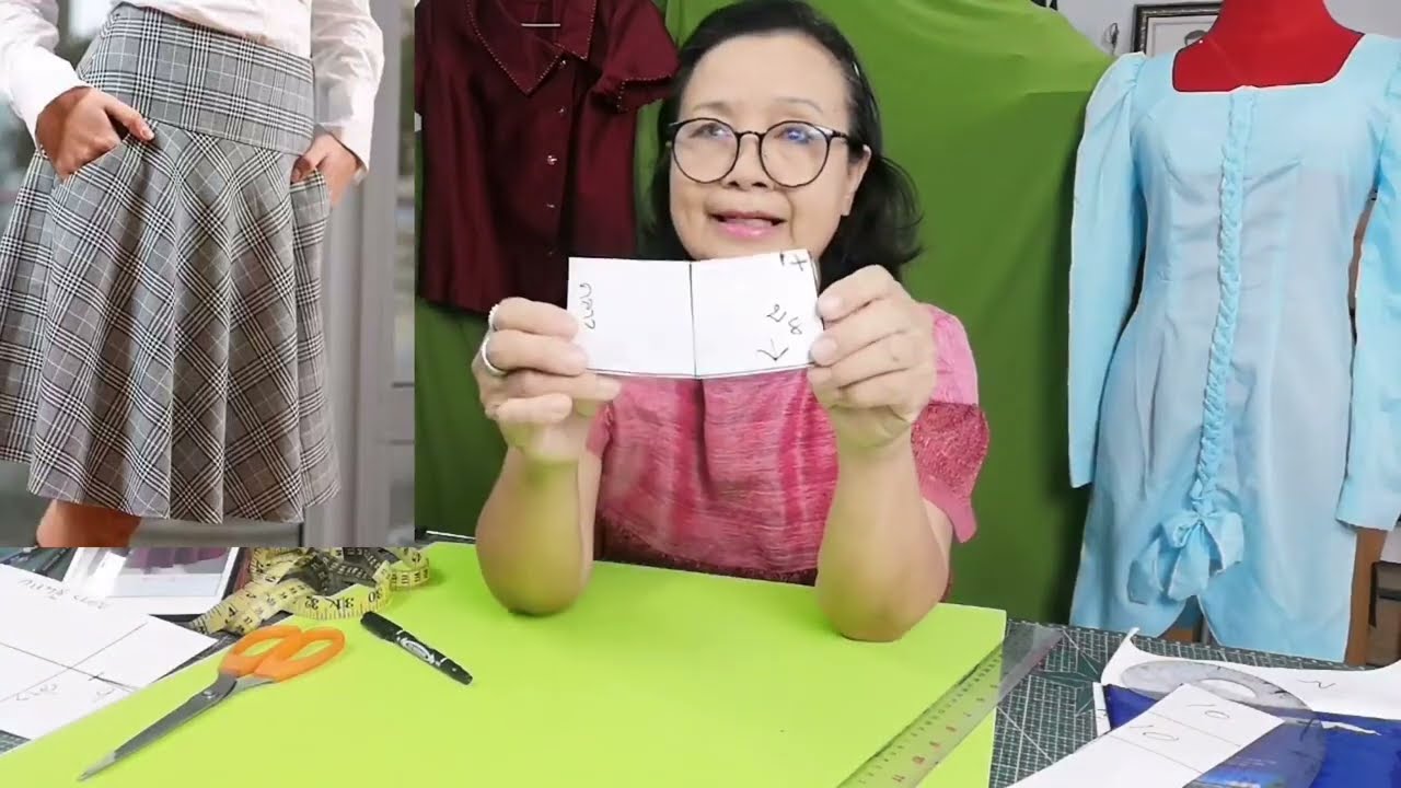 สอนตัดกระโปรง​ย้วย​ต่อขอบโดย​อาจารย์​วัชรี​พรรณ​0973018963​