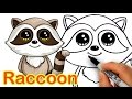 How to Draw a Cartoon Raccoon Cute and Easy step by step