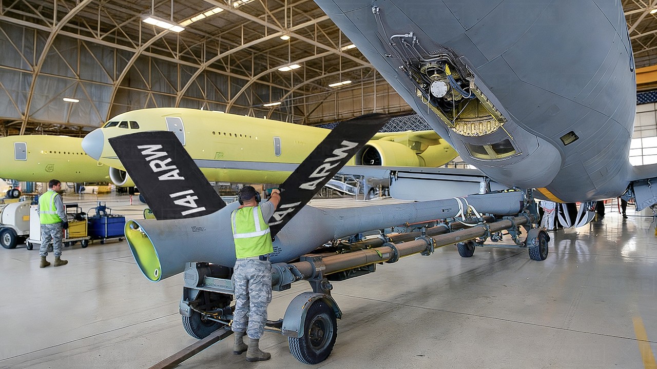Inside Factory Converting Massive Plane into a Military Tanker