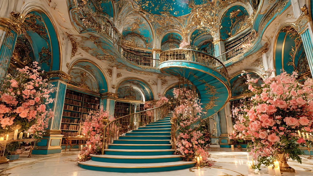 Secrets of the Celestial Rose Library | 4K Dream Hall of Light & Timeless Calm