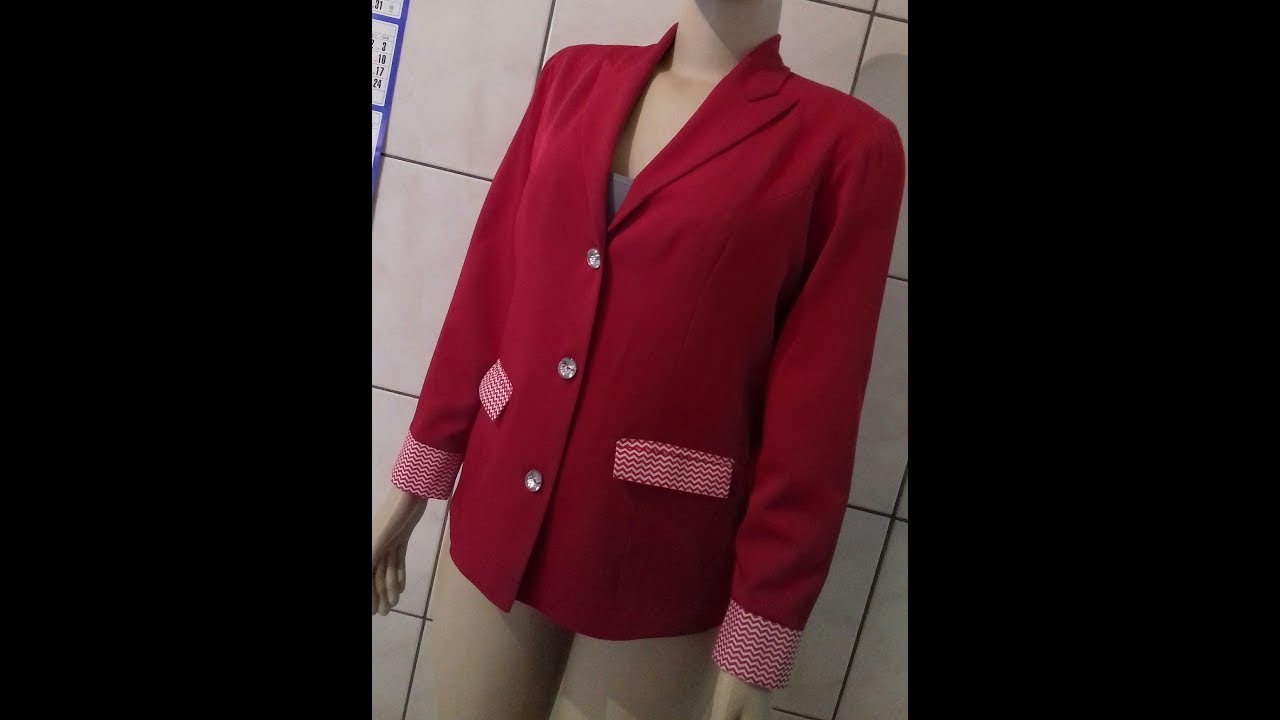 Como costurar o forro na barra  do blazer. Aula 272