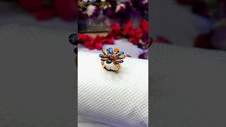 Handcrafted Resin Flower Ring Adjustable Multicolor Petal Design Unique Statement Jewelry