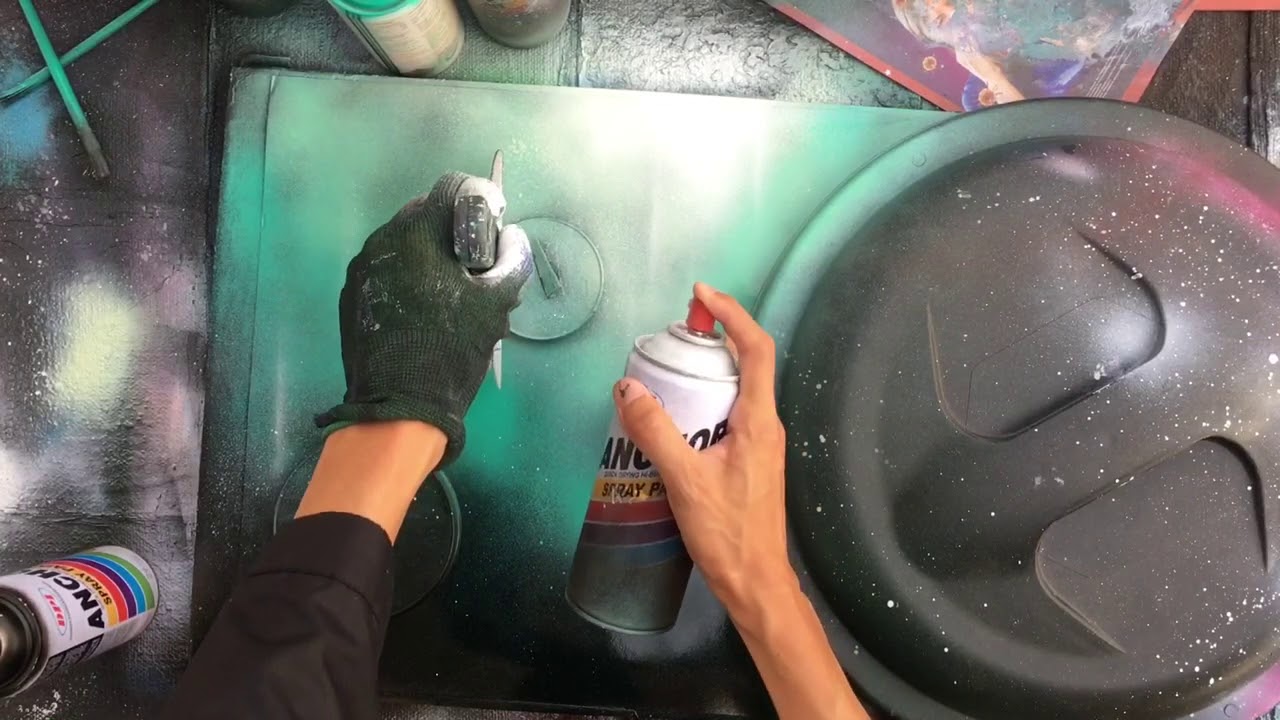 spray paint art Simple Galaxy "to the light" YouTube