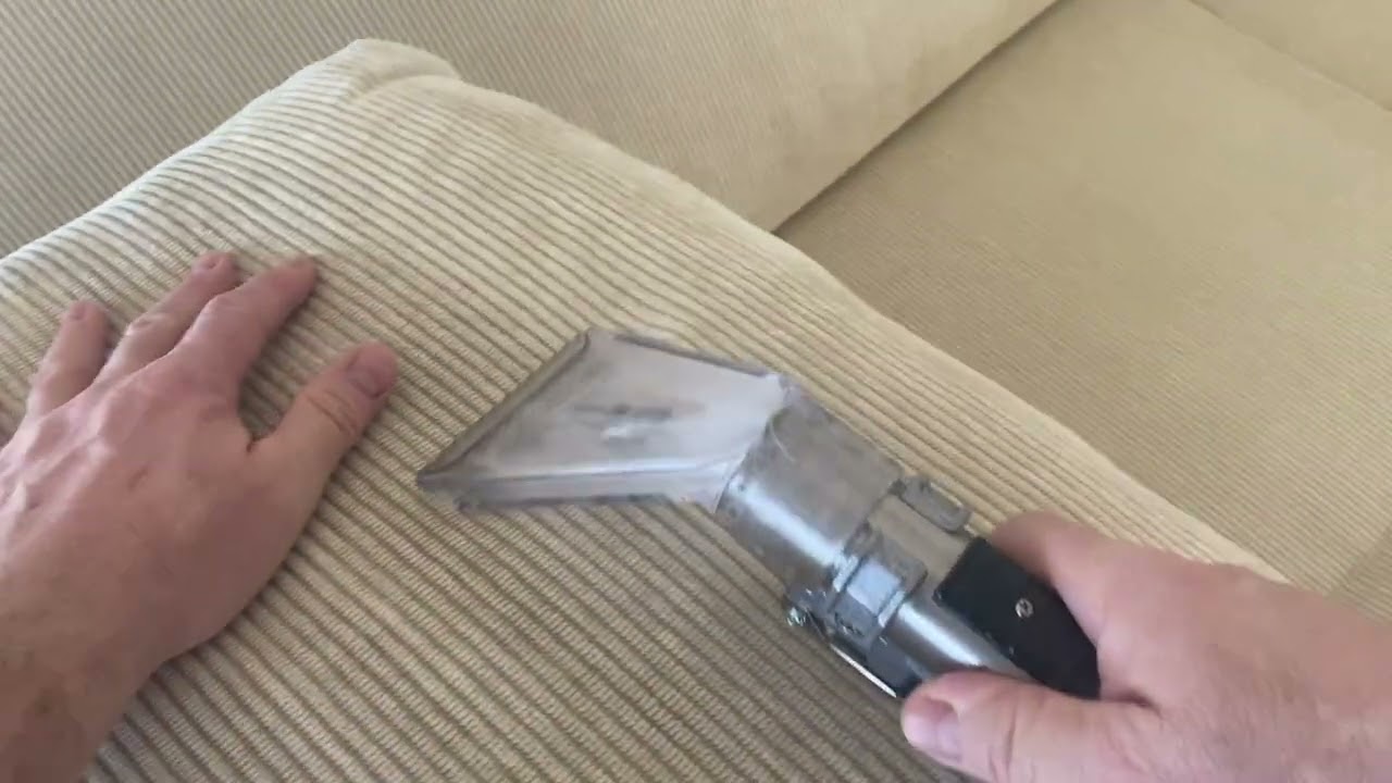 Oxy-Dry cleaning with the Stealth Total Solution Control tool on cotton/rayon sectional couch