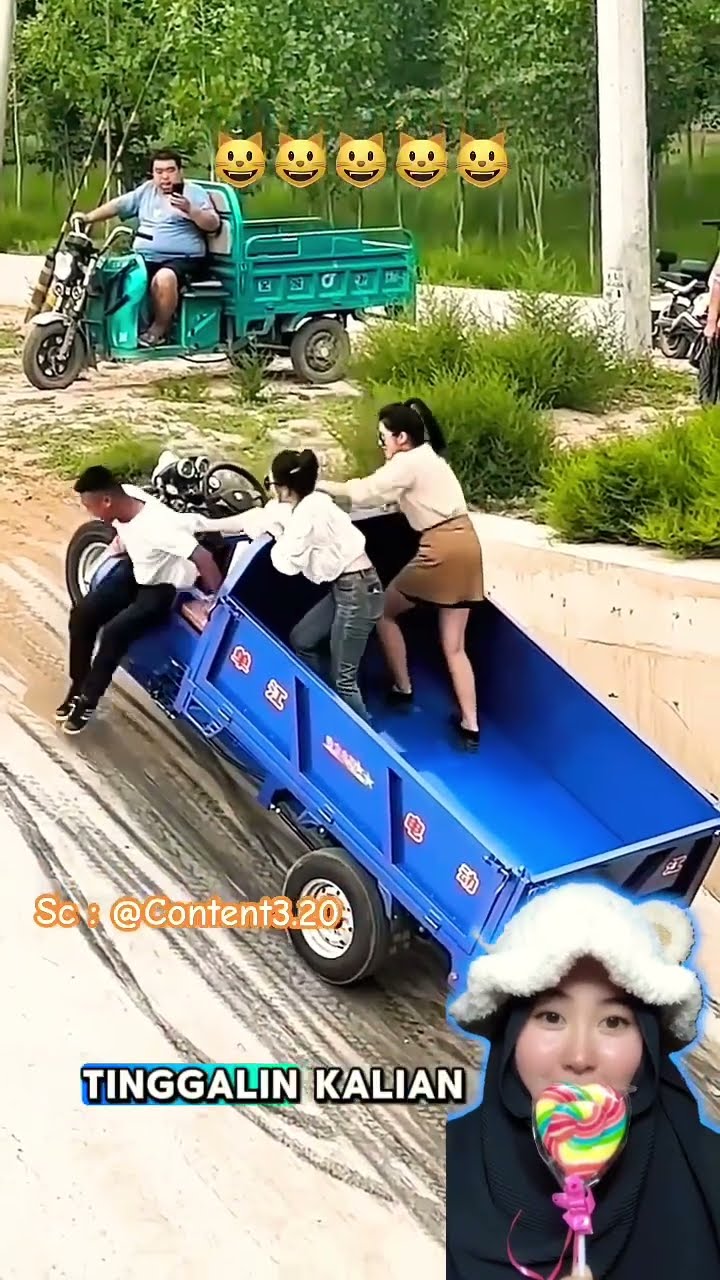 SI KAKAK CANTIK JAGO JUGA NIH NAIK MOTOR TRAKTOR ⁉️ @Content3.20 #shorts #funny #dubbing