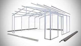 Versatube 20X20X8 Frontier Diy Steel Garage Kit