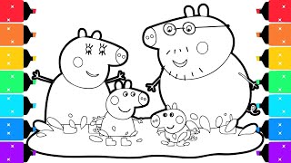 Peppa Pig Coloring Pages for Kids | How to Color Peppa Pig Family