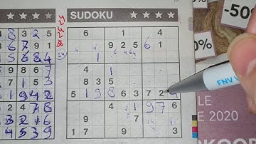 (#2424) Friday. Four Stars Sudoku puzzle. Bonus Extra edition. 03-05-2021 Extra part 2 of 4