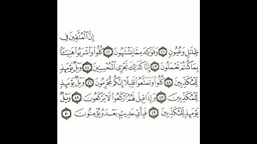 سورة المرسلات 5 القسم الخامس تكرار كيفي من .. إن المتقين في ظلال وعيون . إلى . فبأي حديث بعده يؤمنون