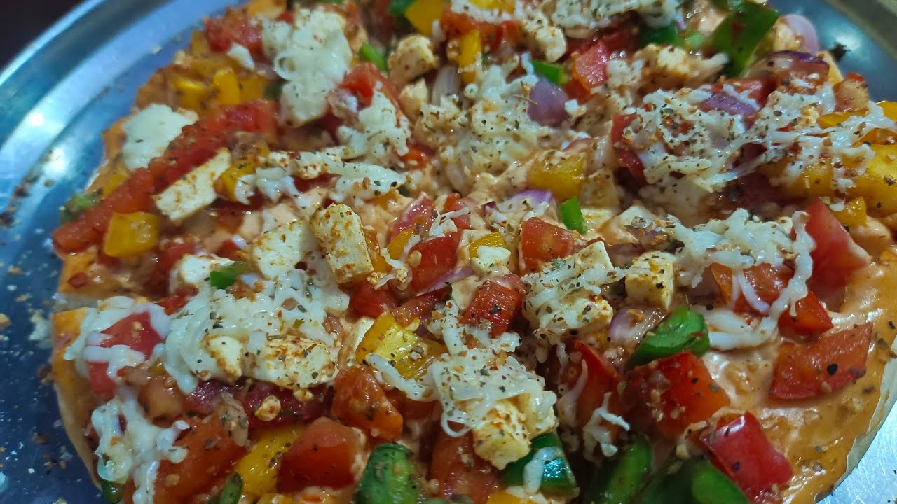 Paneer cheese pizza recipe fully homemade pizza 