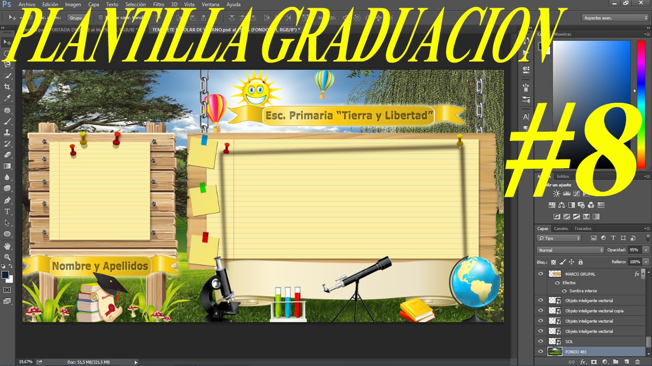 Plantilla psd pizarra en naturaleza para colocar fotos de graduacion estudiantil psd to jpg