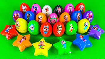 Cocomelon Slime 🌈 Finding Hidden Rainbow Slime Eggs & Star with JJ & Pinkfong! Satisfying ASMR