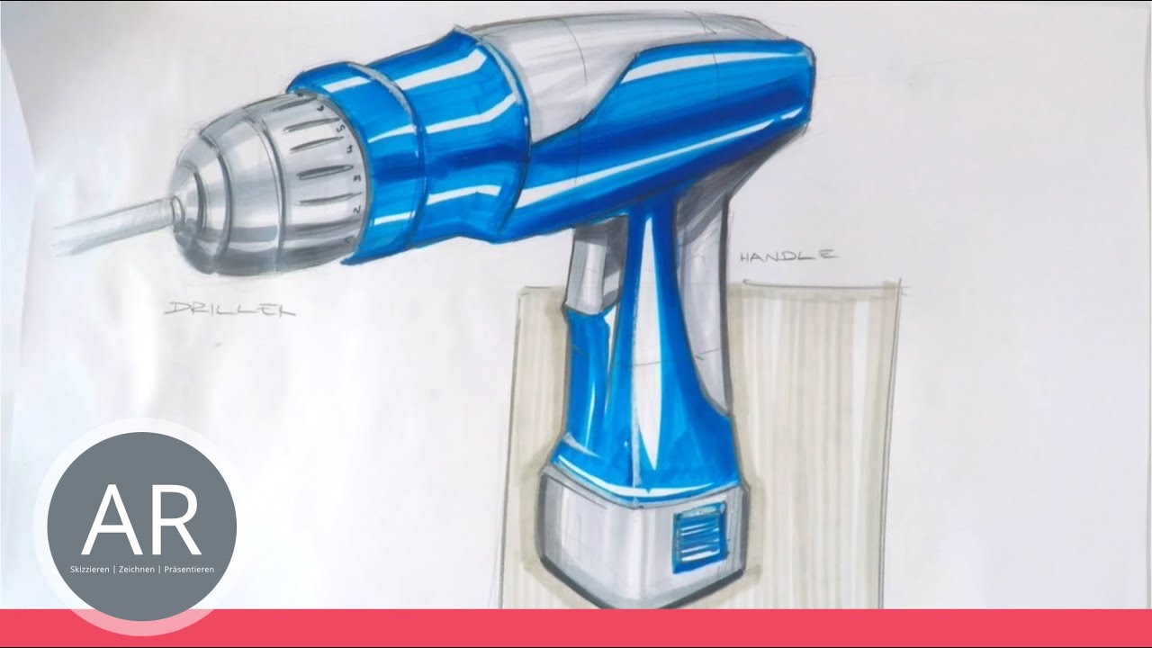 Zeichnen lernen - Bohrmaschine - Akademie Ruhr Tutorial - YouTube