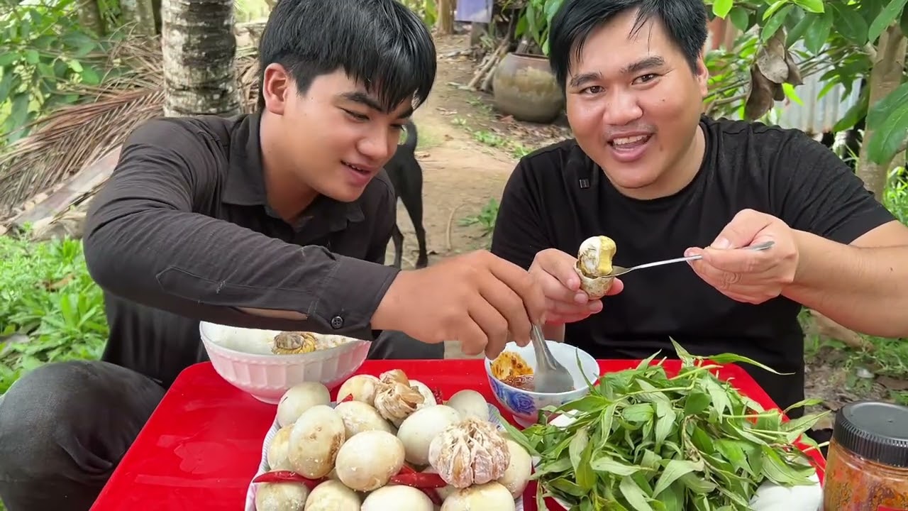 Hột vịt lộn nô muối hột | thánh sầu đâu