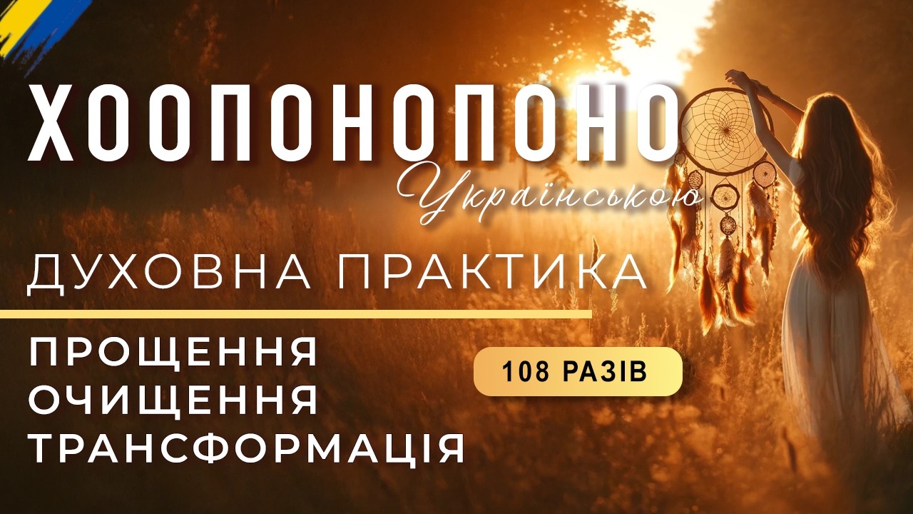 Мантра Хоопонопоно 108 разів ПЕРЕД СНОМ 🪬 Очищення, Трансформація, Прощення 🇺🇦 Медитація Українською