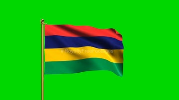 Mauritius National Flag | World Countries Green Screen Flag animation loop | Royalty Free Footages