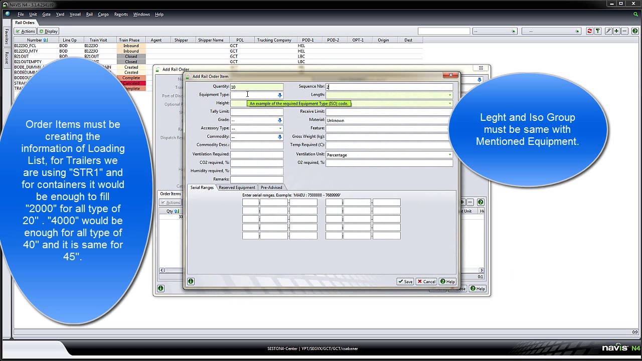CREATE BOOKING for TRAIN in N4