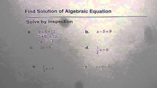 Solve Algebraic Equation by Inspection