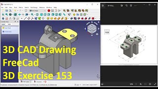 FreeCad 3D Drawing Exercise 153 #tech #techasmr #technology #asmr #asmrvideo #2ddrawing #3ddrawing
