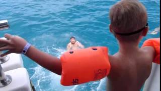 jumping of the boat in Mallorca water sports fun