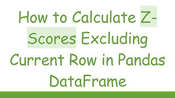 How to Calculate Z-Scores Excluding Current Row in Pandas DataFrame